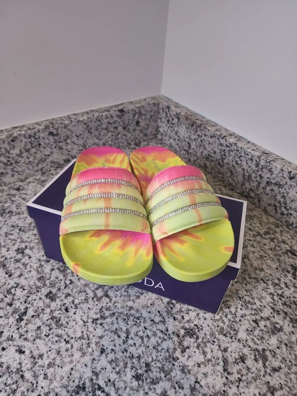 Top Moda GEM-1 Yellow/Multi Tie Dye Sandals